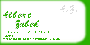 albert zubek business card